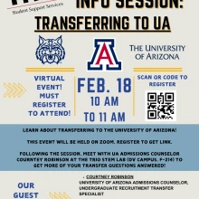 Flyer for TRIO Info Session: Transferring to UA